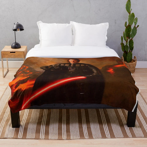Anakin Skywalker inspired plush blanket featuring a soft, cozy design for Star Wars fans