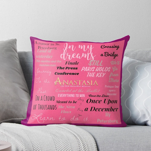 Soft, cozy pillow featuring the iconic Anastasia musical design