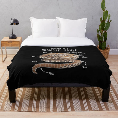 Hognose snake plush blanket with detailed anatomical features