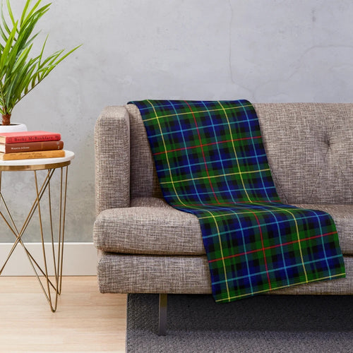 Clan Smith tartan plush blanket with heraldic design