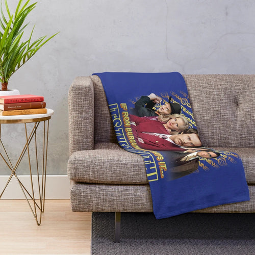 Cozy plush blanket featuring the famous quotes and characters from the classic comedy film Anchorman