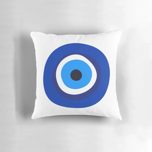 Ancient evil eye symbol decorative pillow with powerful nazar talisman design
