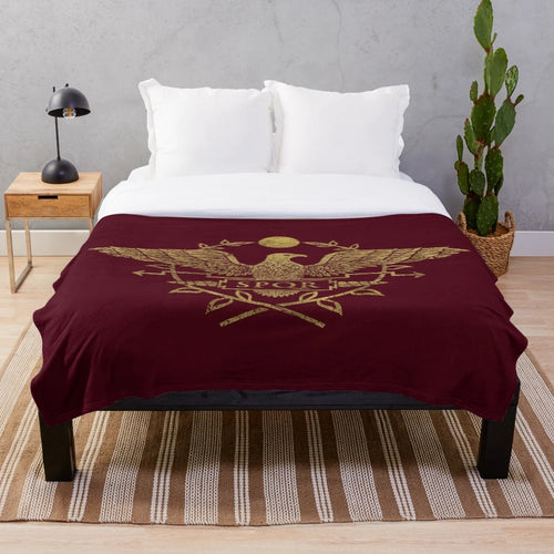 Roman Empire Eagle Emblem Plush Blanket