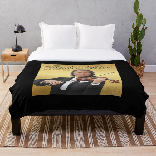 Soft and cozy plush blanket featuring album cover designs from André Rieu's best of collection