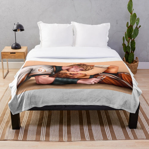Andreil-inspired plush blanket featuring characters from The Foxhole Court series