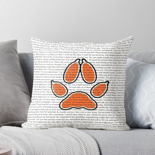 Pillow featuring quotes from the Andreil couple in The Foxhole Court series by Nora Sakavic
