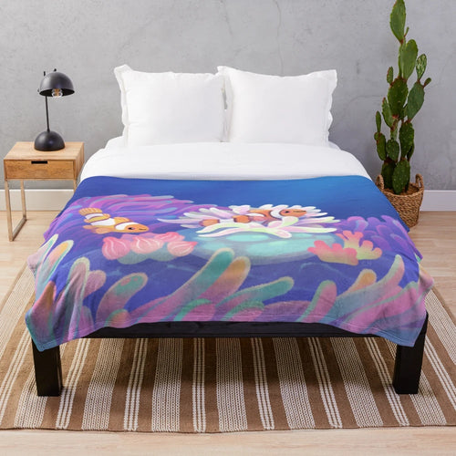 Anemone Home Plush Blanket featuring sea life design