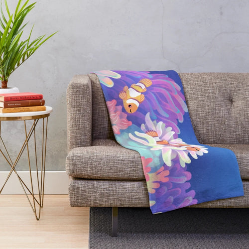 Anemone Home Plush Blanket featuring sea life design