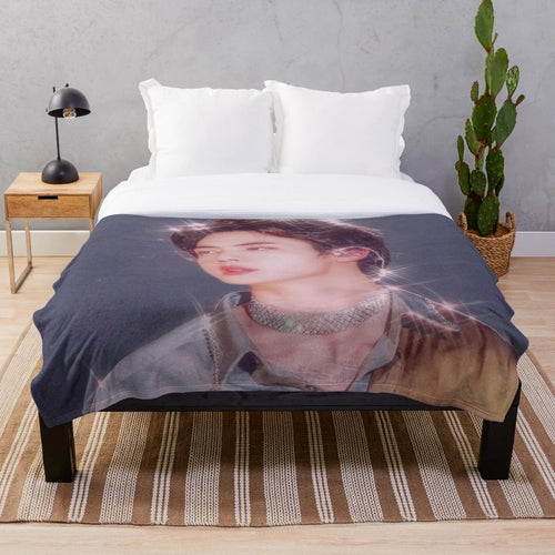 Angelic BTS-inspired plush blanket with focus keyword "angel plush blanket