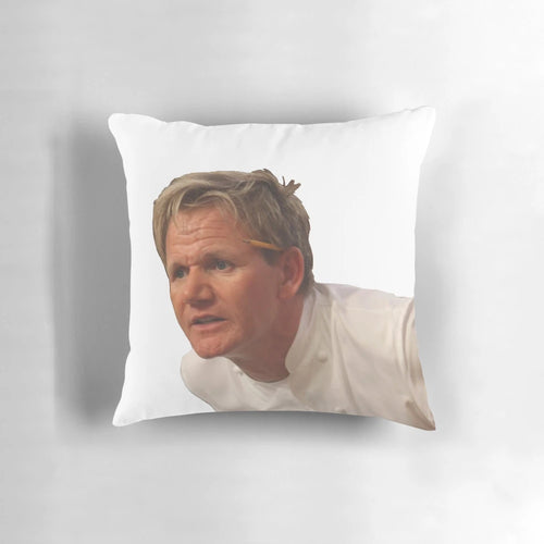 Angry Gordon Ramsay Meme Throw Pillow - Funny British Celebrity Chef Home Decor
