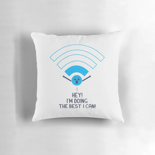 Angry WiFi Pillow - A plush pillow designed with a frustrated face, reflecting the frustration of dealing with slow or unreliable internet.