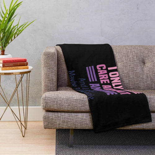 Anime fan plush blanket with "I Only Care About Anime And Like Maybe 3 People" design