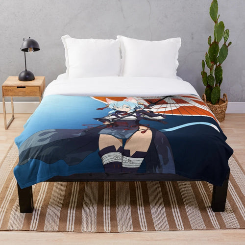 Anime girl plush blanket with Sion design