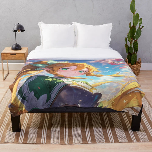 Leafa from Sword Art Online anime girl plush blanket