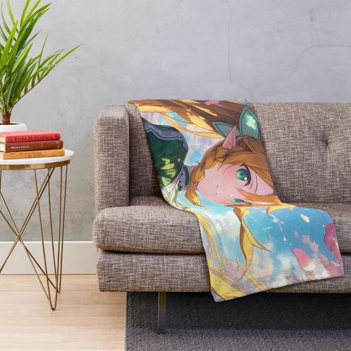 Leafa from Sword Art Online anime girl plush blanket