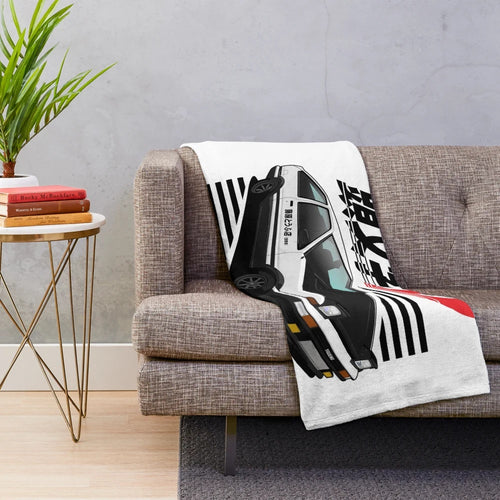 Soft, cozy plush blanket featuring the iconic Toyota AE86 from the anime series Initial D
