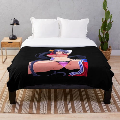 Anime-inspired plush blanket featuring Akeno Himejima from High School DxD