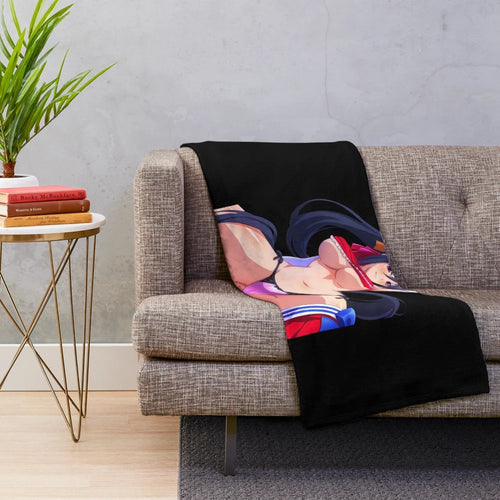 Anime-inspired plush blanket featuring Akeno Himejima from High School DxD