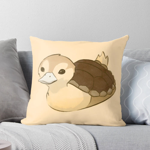 A soft, plush pillow featuring an Avatar Turtleduck design, perfect for fans of the popular anime series.