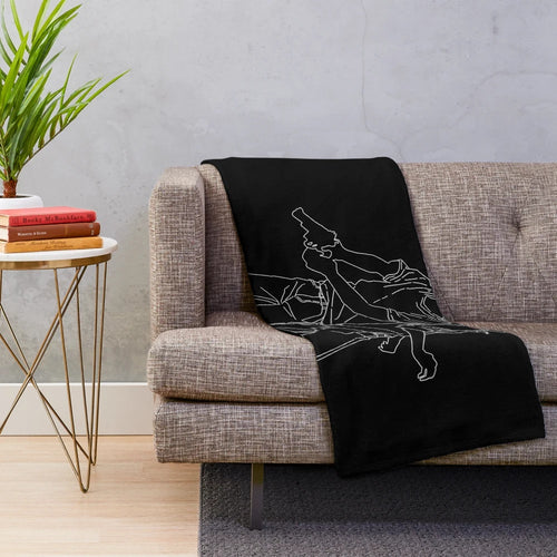 Banana Fish Ash and Eiji Silhouette Plush Blanket