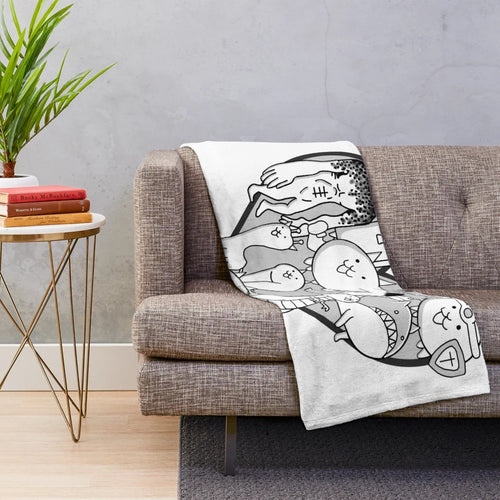 Battle Cats Evolved Cats Mural Plush Blanket featuring fan art design
