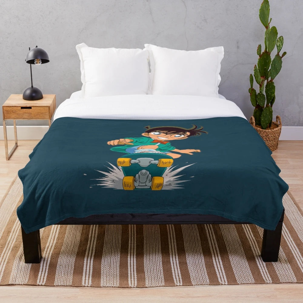 Cozy Detective Conan-themed plush blanket