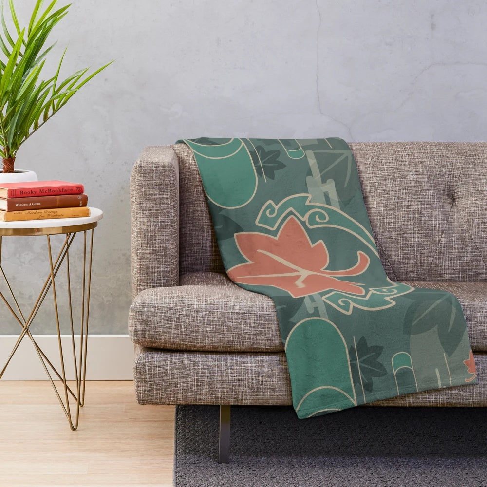 Cozy Kazuha plush blanket with maple leaf and autumn-inspired design