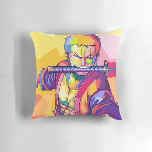 Anime-themed 'One Piece' inspired irony pillow with characters like Luffy, Nami, and Zoro