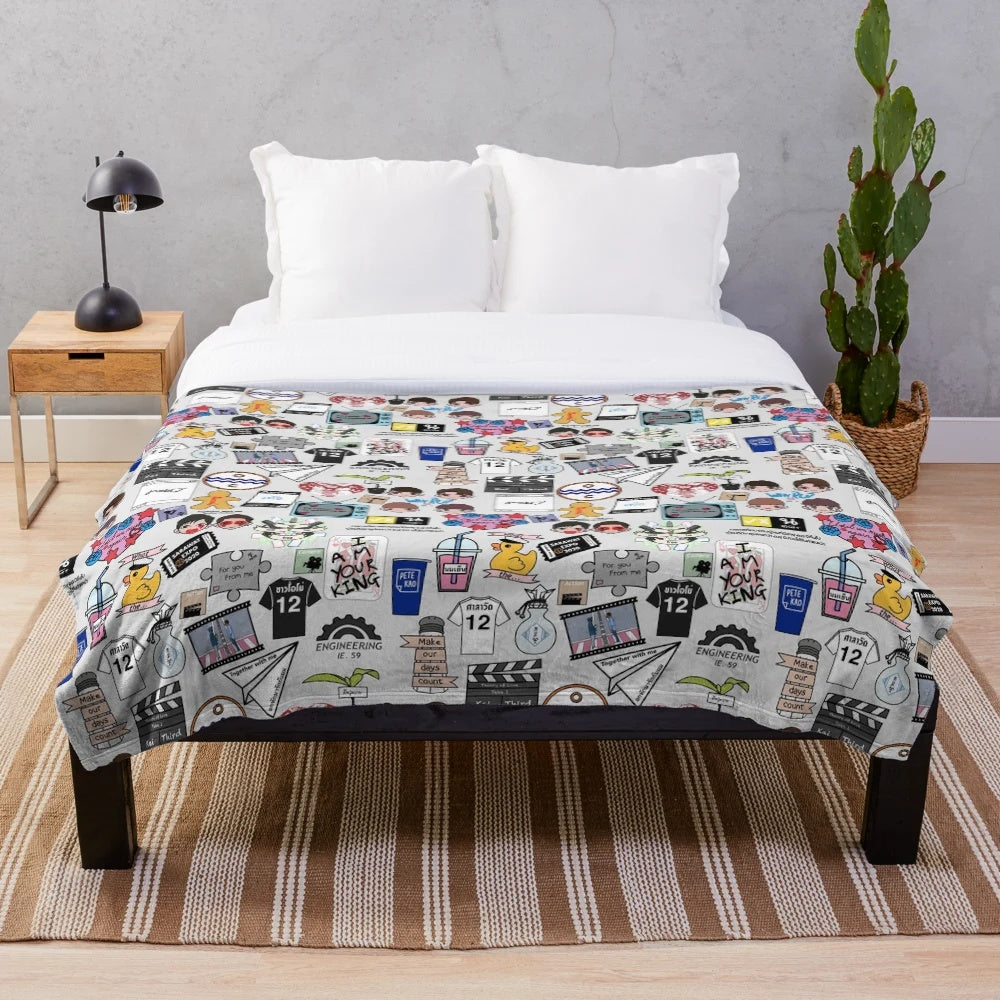 Anime-inspired plush blanket featuring gay and boys love themes