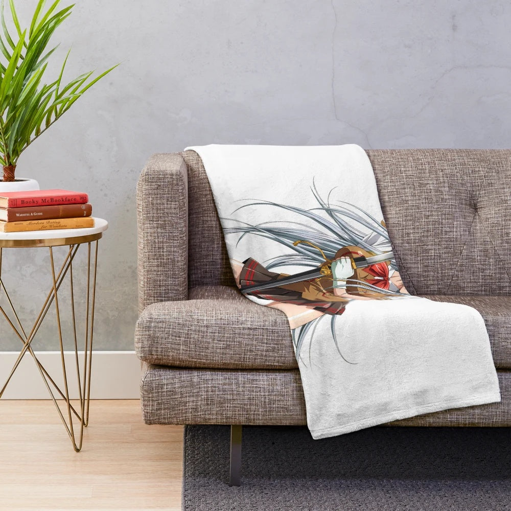 Anime-inspired plush blanket featuring Shiryuu Chou-un from Ikki Tousen