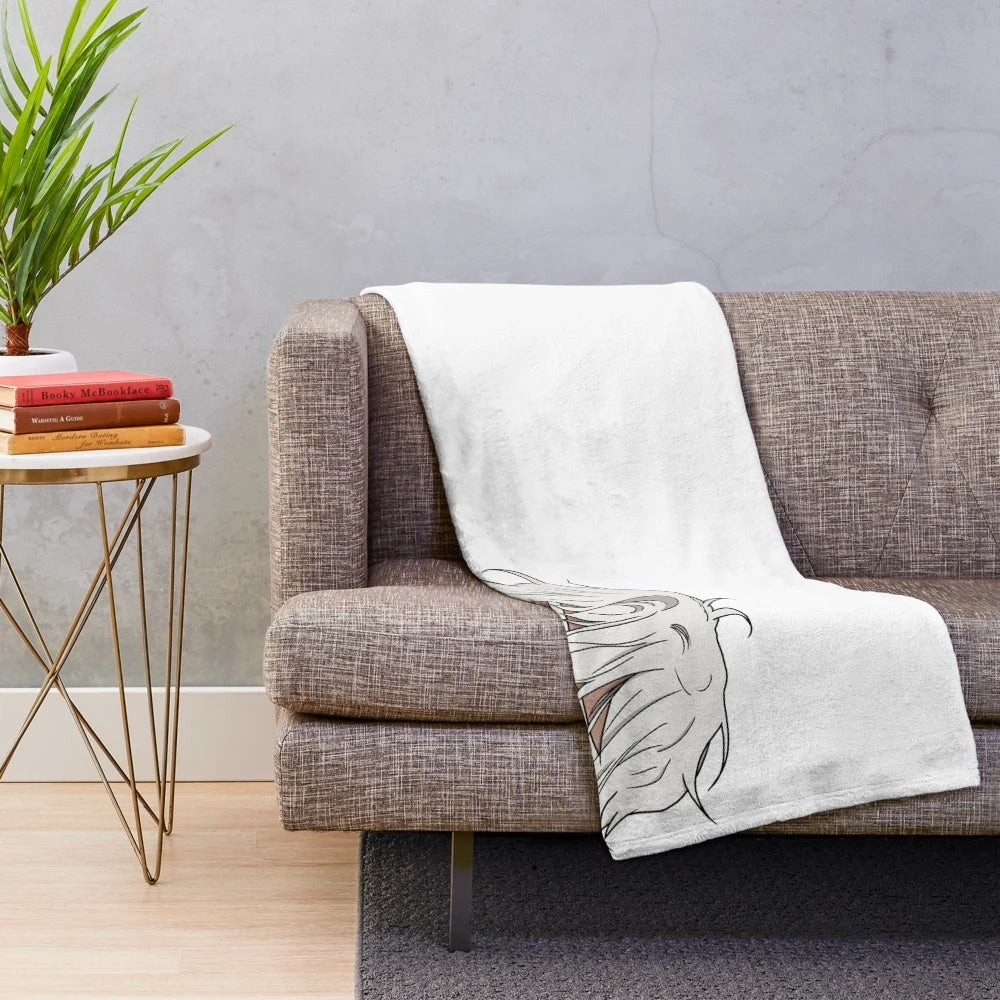 Anime-style plush blanket with peeker design