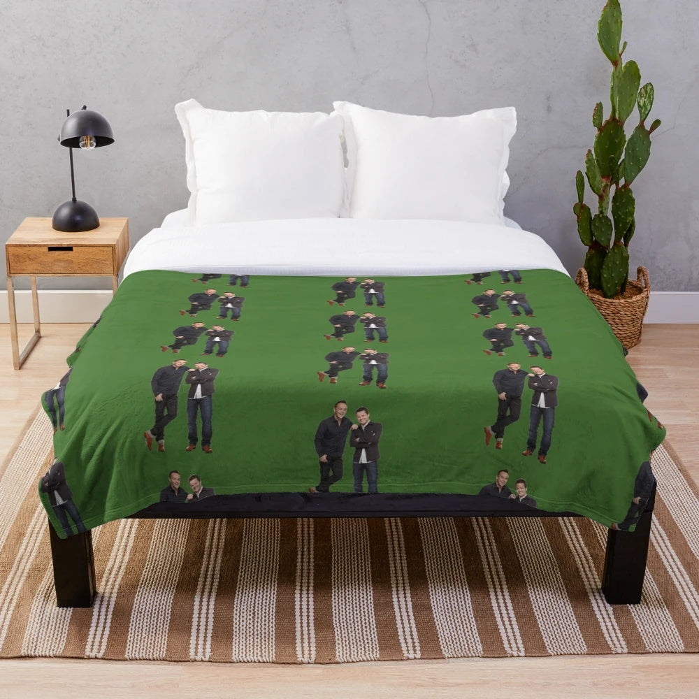 Ant and Dec Inspired Plush Blanket - Comfortable TV Presenter Throw
