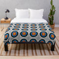 Archery-themed mid-century modern plush blanket