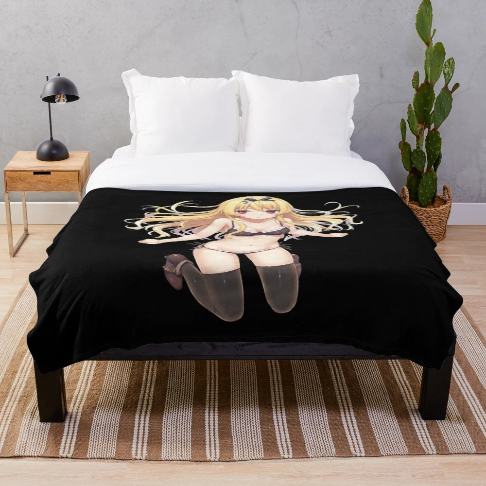 Arifureta anime-inspired plush blanket featuring characters from the popular series