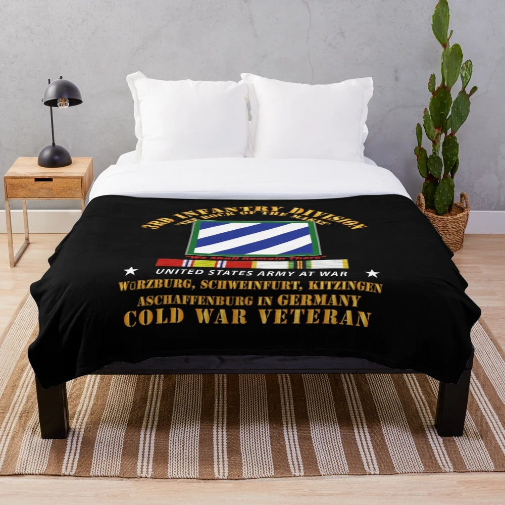 Army 3rd ID Germany Cold War Service Plush Blanket