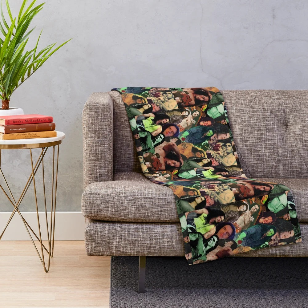 Artistic dark goth collage plush blanket featuring imagery inspired by the music of Type O Negative