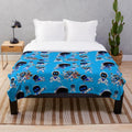 Astrobot-themed plush blanket featuring a cute robotic astronaut character