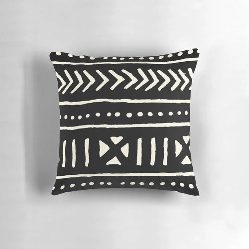 African mud cloth pillow cover with tribal pattern design