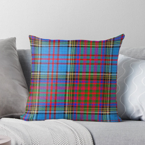 Anderson Clan Tartan Pillow featuring the distinctive sky blue tartan pattern