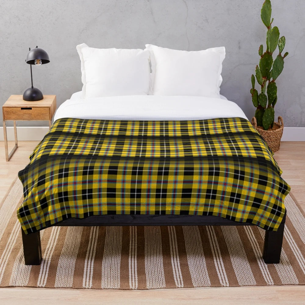 Cornish tartan plush blanket in traditional Celtic pattern