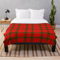 Macquarrie tartan plush blanket with Scottish clan crest