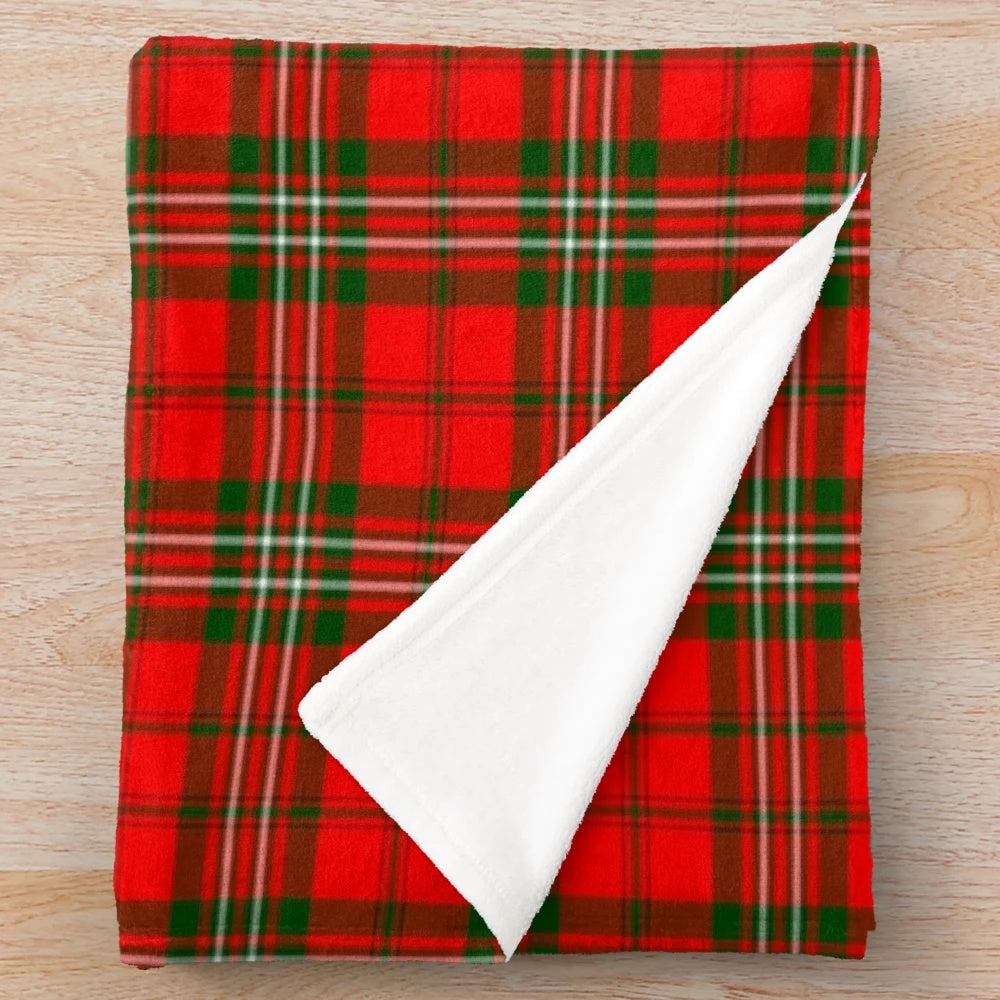 Soft and cozy plush blanket featuring the traditional Clan Scott tartan pattern