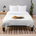 Autumn Nature Plush Blanket featuring minimalist fall inspired art design