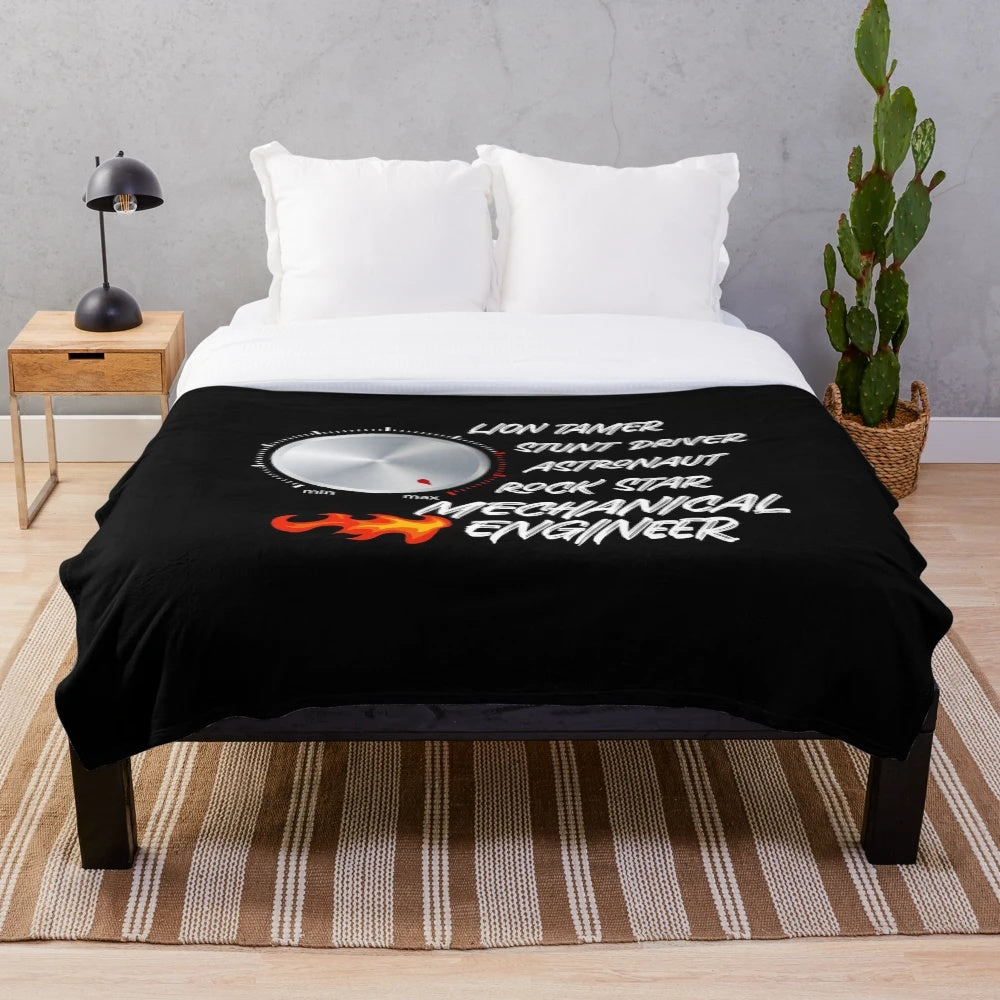 Mechanical engineer plush blanket with cool engineering graphic