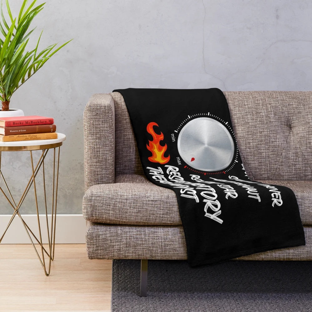 Funny and badass plush blanket with respiratory therapist graphic
