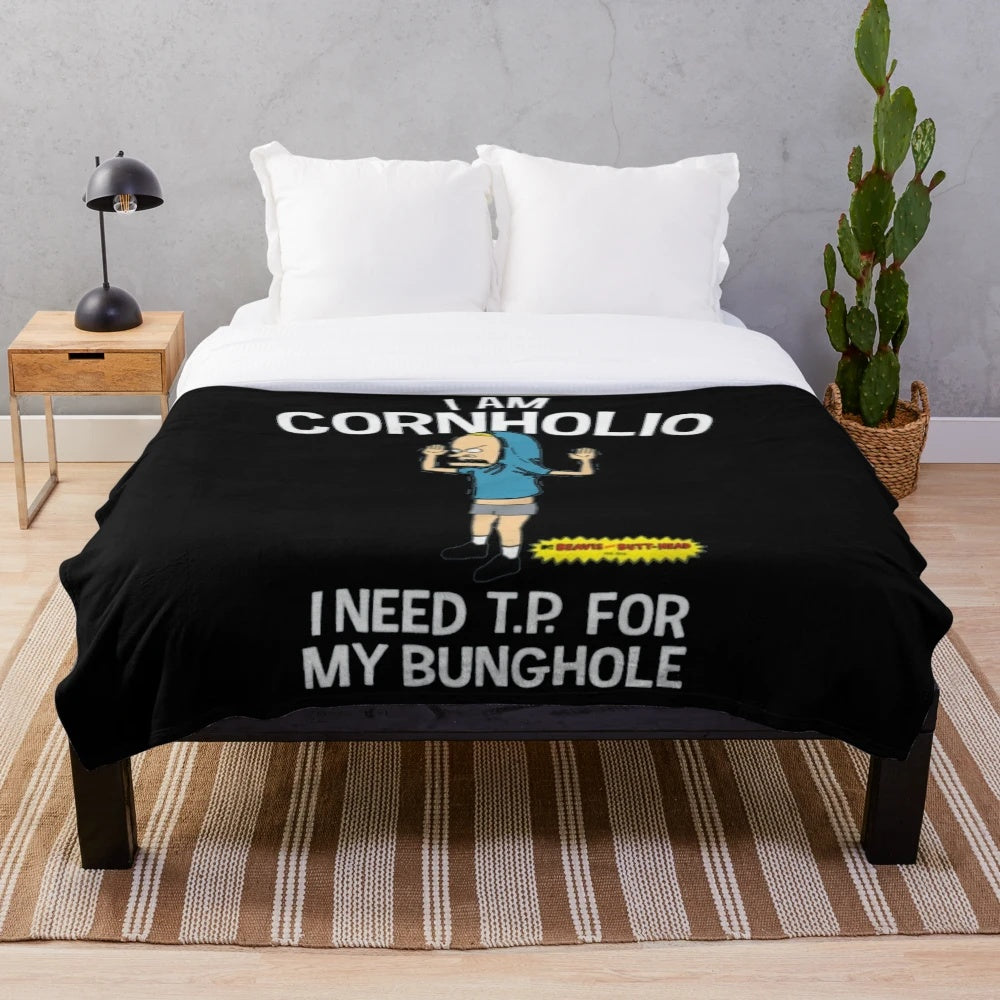 Beavis and Butt-Head 90s cartoon plush blanket