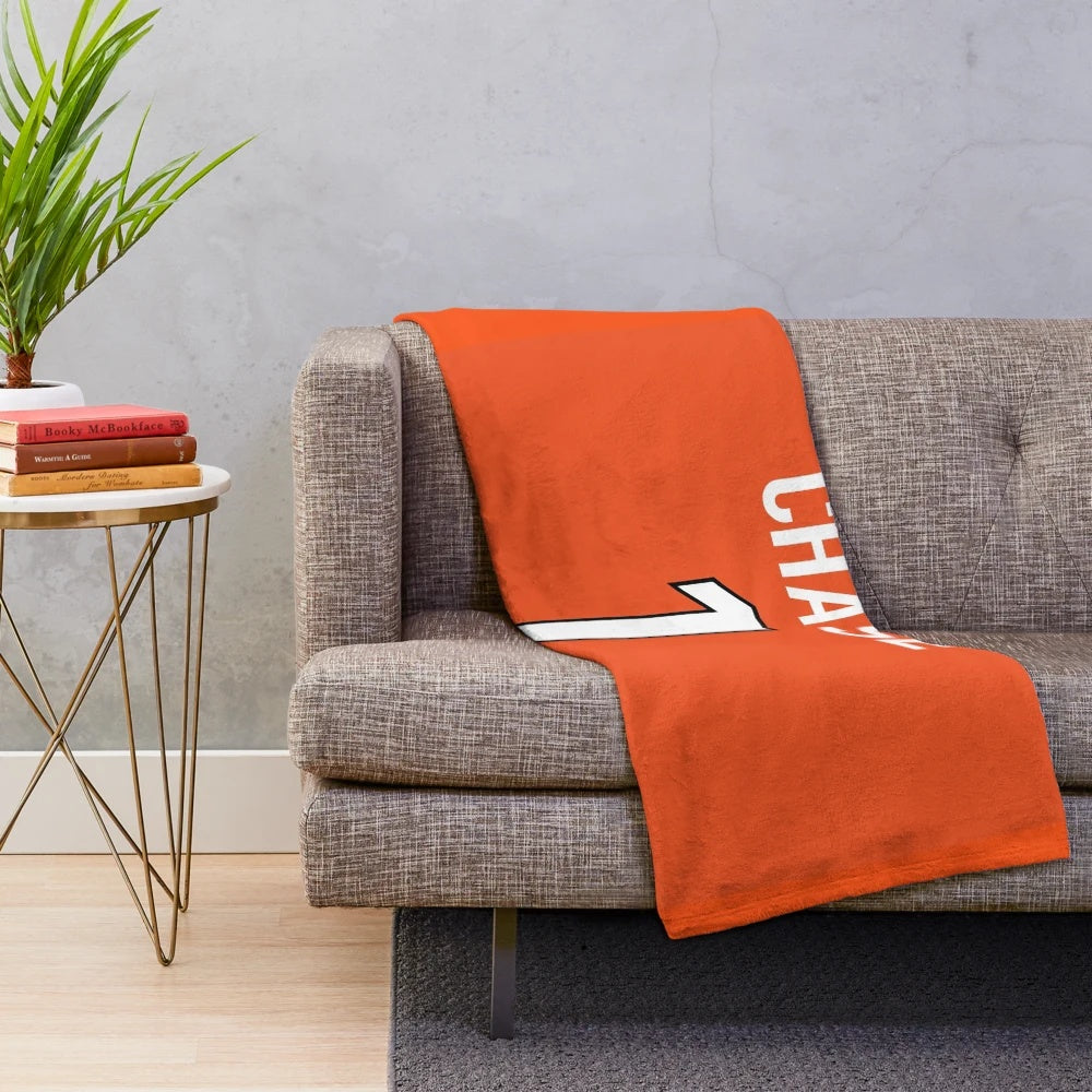 Bengals Inspired Plush Blanket with Jamarr Chase Design