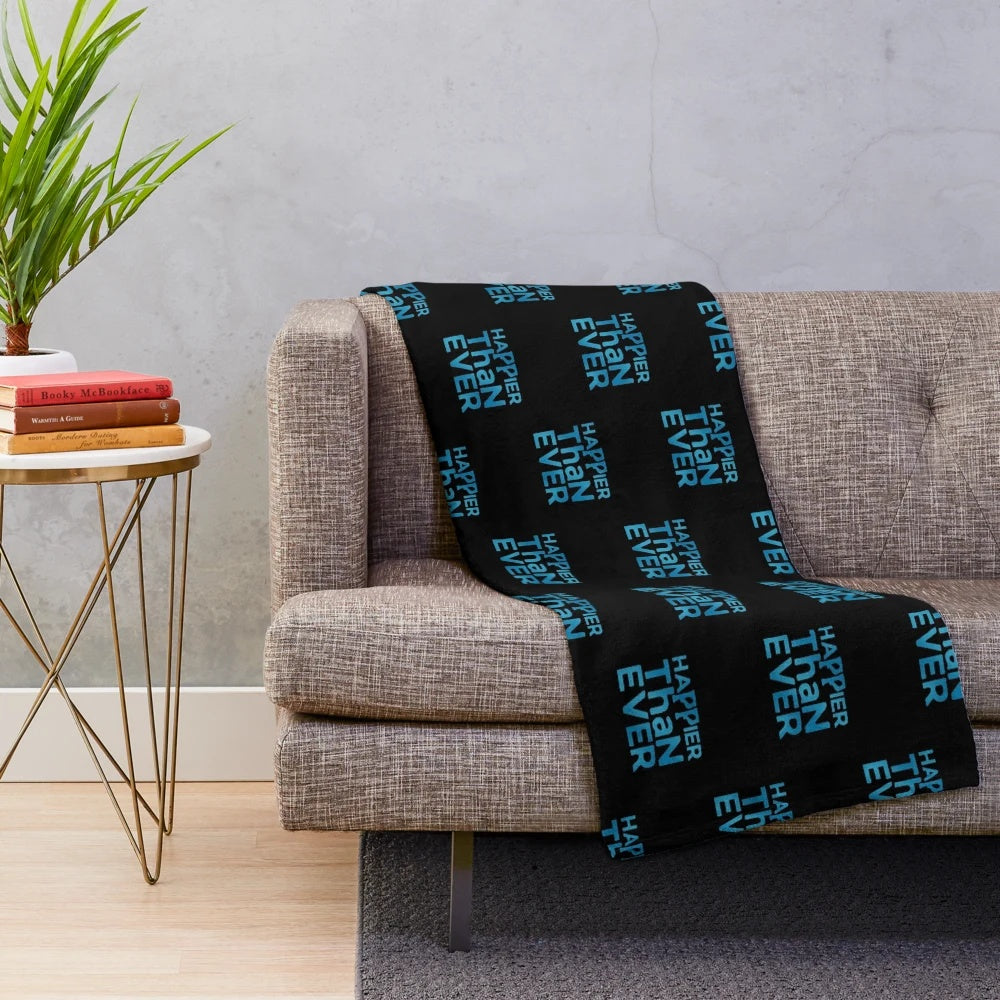 Billie Eilish inspired plush blanket with Happier Than Ever design