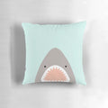 Soft, plush decorative pillow featuring a playful shark design, perfect for adding a touch of the sea to any space.