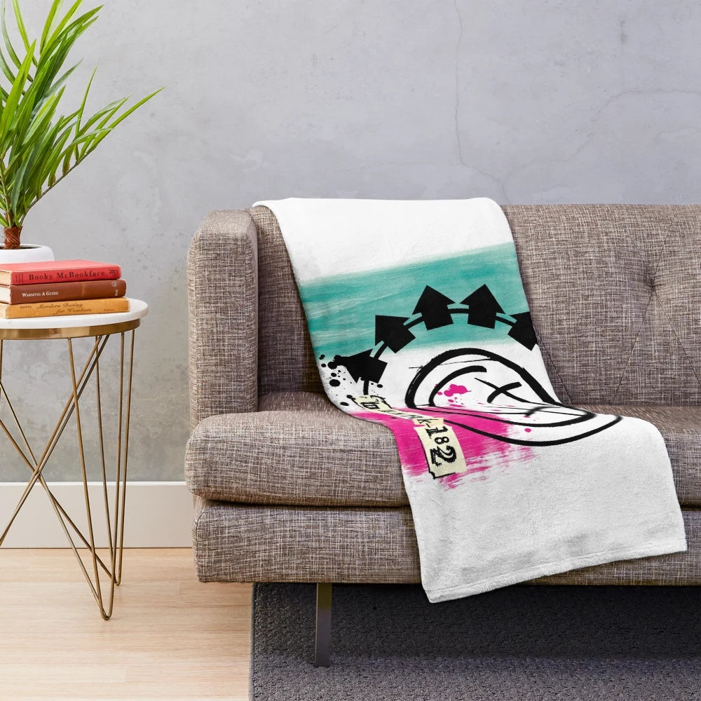 Blink-182 inspired plush blanket featuring the band's iconic California design